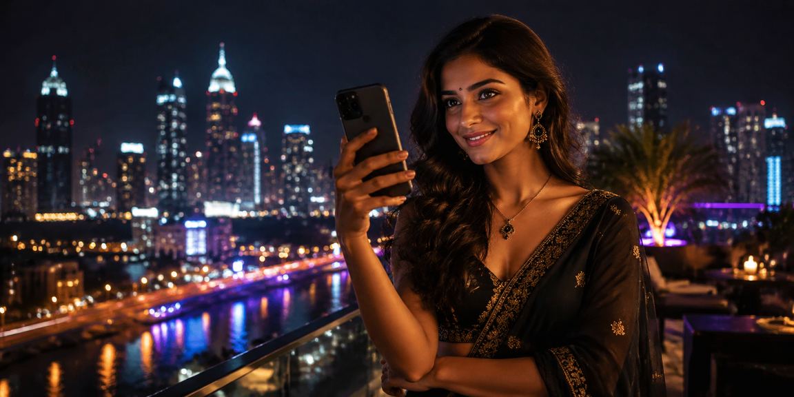Player enjoying mobile casino gaming by Kerala backwaters under neon lights